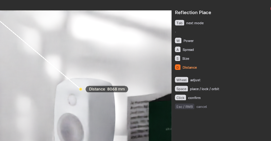 Reflection Place, highlight marker + readout pill